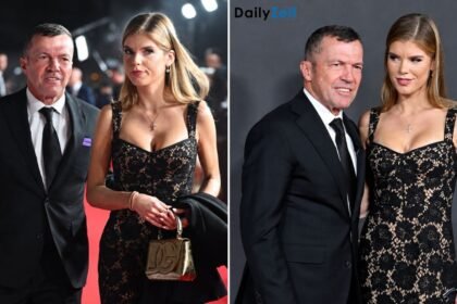 Lothar Matthäus und seine Partnerin Theresa Sommer“ – für ein gemeinsames Foto der beiden.