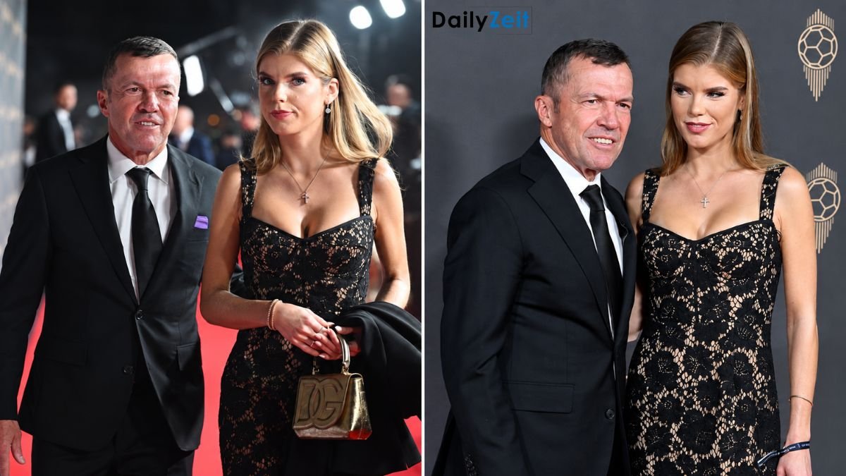 Lothar Matthäus und seine Partnerin Theresa Sommer“ – für ein gemeinsames Foto der beiden.