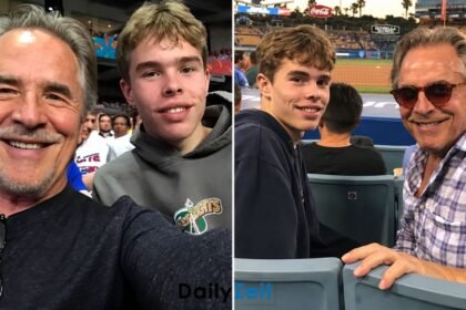 Jasper Breckenridge-Johnson mit seinem Vater Don Johnson bei einem Basketballspiel